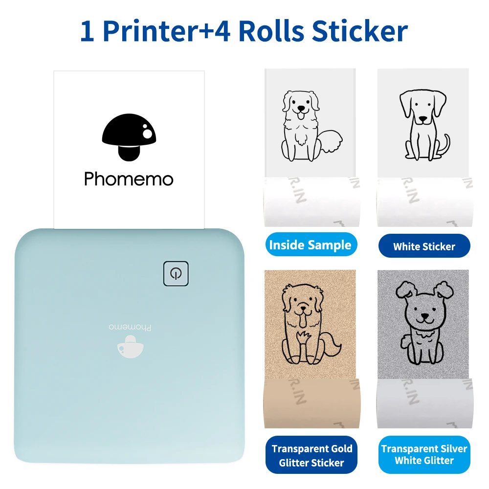 Мини Impressora мобильный фотопринтом бескраскового красочная самоклющеяся Бумага