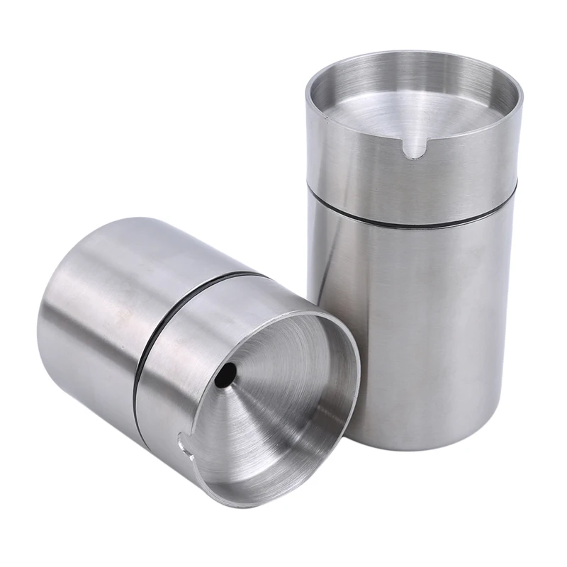 

Stainless Steel Car Ashtray Smokeless Auto Cigarette Ashtray Ash Holder Creative Windproof Business Gift Car Car With Lid Ashtra