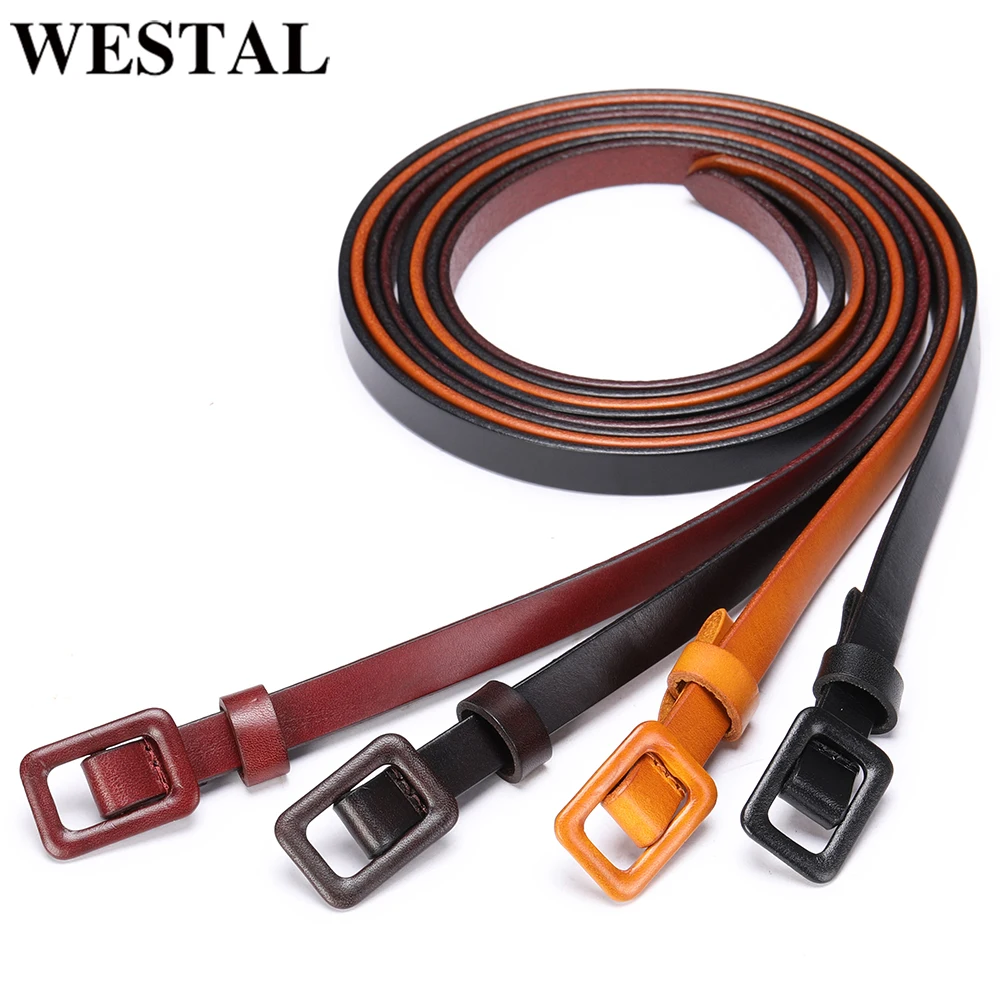 

WESTA LPeplum Waist Belt Women's Leather Belts Fashion Automatic Buckle Belt Skinny Thin Women Waist Luxury Belts 3145