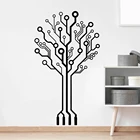 Наклейка на стену с изображением дерева, детской комнаты, компьютерной техники, печатной платы, настенная наклейка, виниловый декор для спальни, LW319