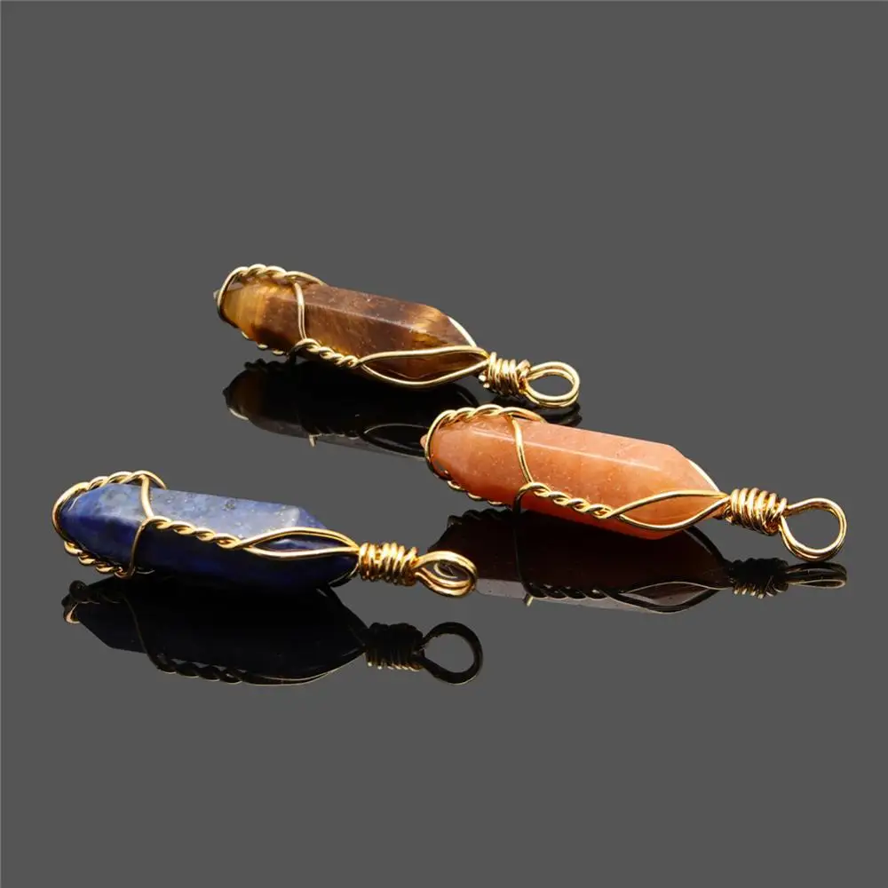 

1 шт. натуральный камень шестигранный стержень кристалл кулон для медных ювелирных изделий ручной работы путешествия памятные бизнес подар...