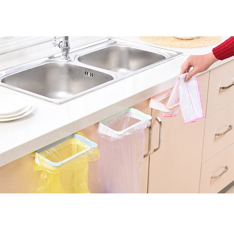 

The kitchen trash rack can be hanging cupboard door garbage bags hang receive plastic bin shelf bracket