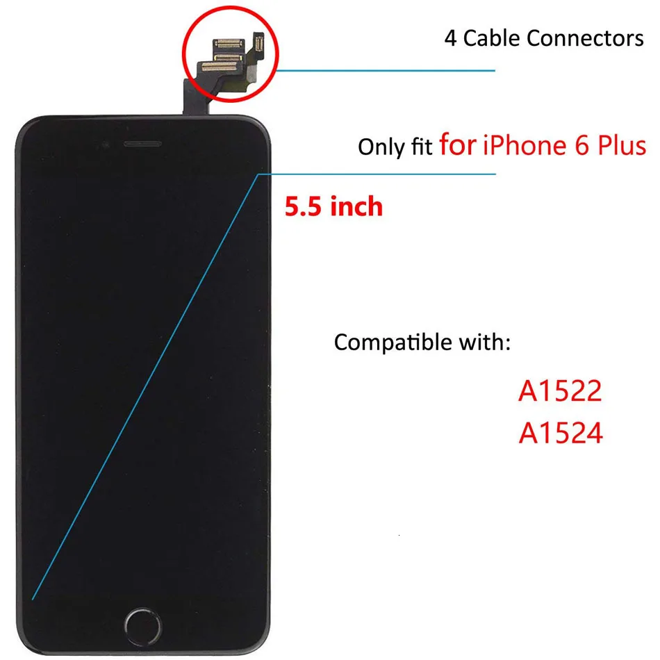 Полный ЖК дисплей в сборе для iPhone 6 Plus замена экрана дигитайзера 5 ''с кнопкой