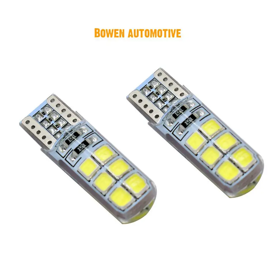

LD 2X New car LED lamp T10 2835 12smd silicone glue dropping bright LED license plate lamp, side marker lamp, door lamp