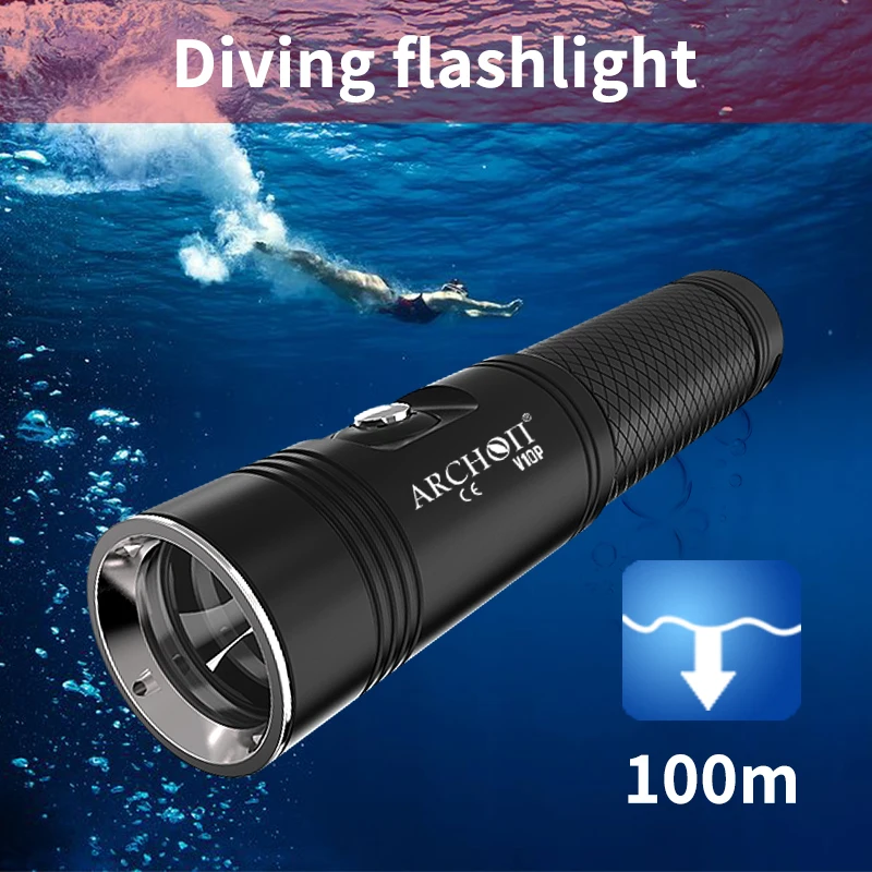 V10 Plus type c Recharge diving flashlight CREE LED 5100mAh torch underwater dive light fill strobe lamp | Лампы и освещение