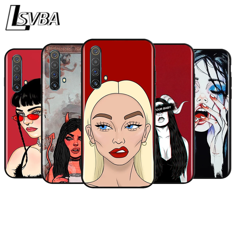 

Sexy Devil Woman Cool for OPPO Realme V15 X5 X3 X50 X7 X2 C17 C11 C3 C2 7 7i 6 6S 6i 5 3 2 Pro Soft Black Phone Case