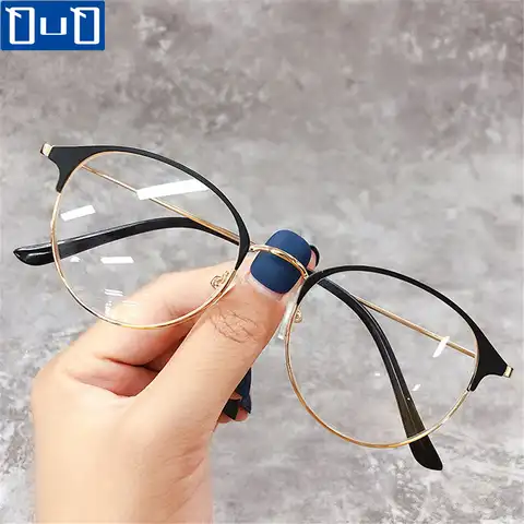 Классические металлические очки в круглой оправе, очки для близорукости, женские и мужские Оптические очки, ультралегкое зрение очки для ух...
