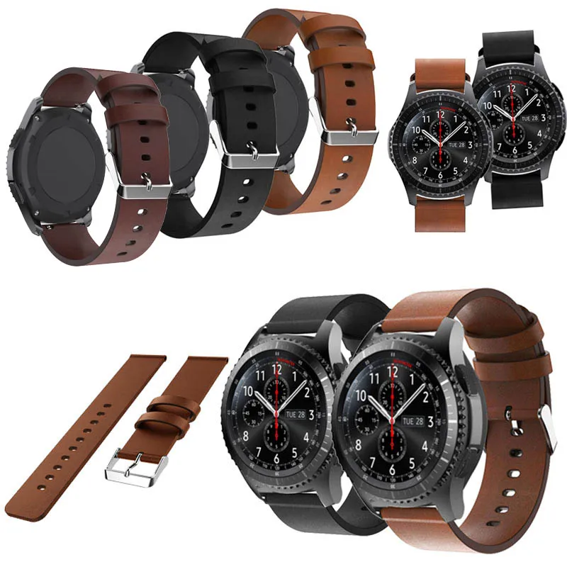 Ремешок кожаный для samsung gear S3/Galaxy 46 мм Frontier/classic роскошный браслет спортивных