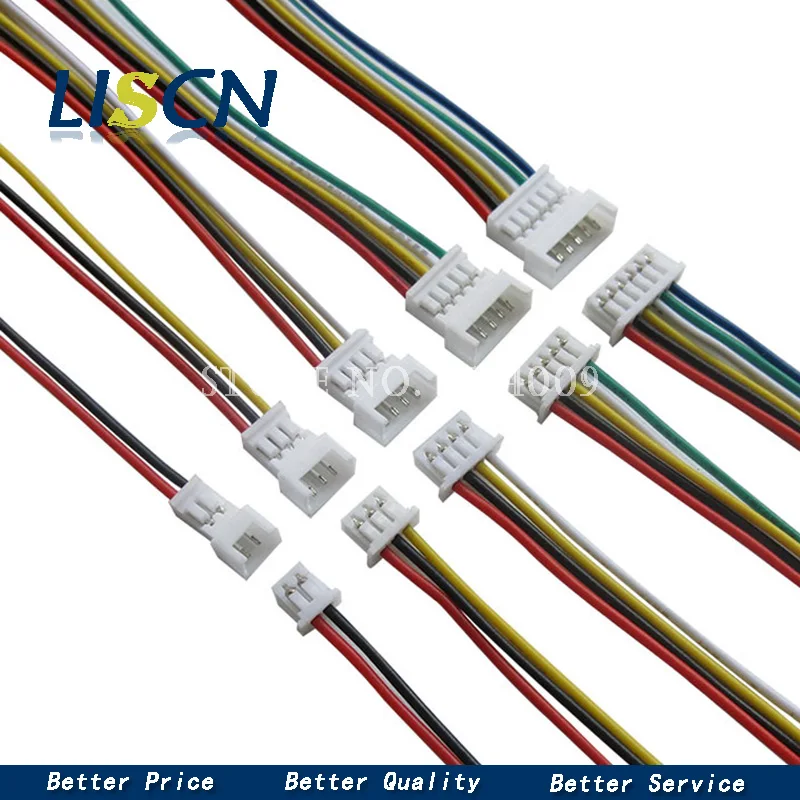 

10Set 10CM/15CM/20CM JST 1.25 2/3/4/5/6 pin male female plug connector with wire 1.25MM 2pin/3pin/4pin/5pin cable 2p/3p/4p/5p/6p