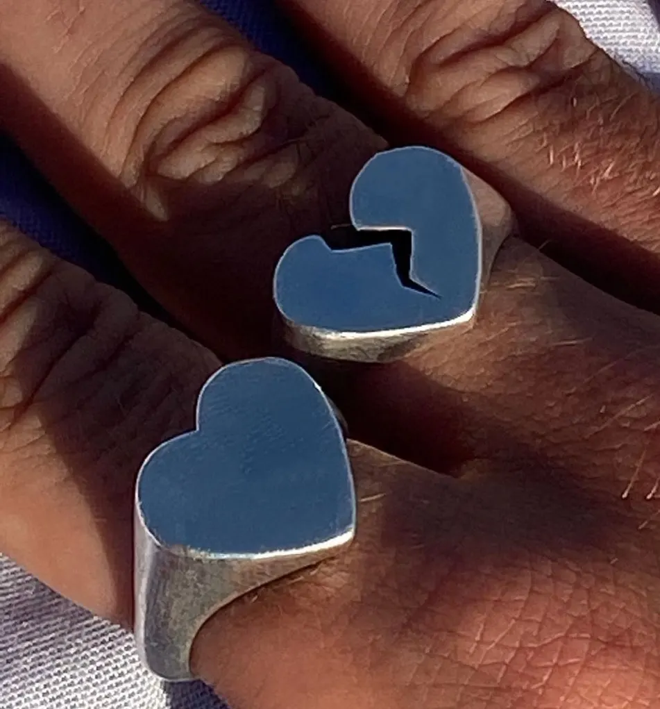 

Lost Lady Broken Heart Ring Fashion Heart-Shaped Ring Alloy Jewelry Wholesale Direct Sales
