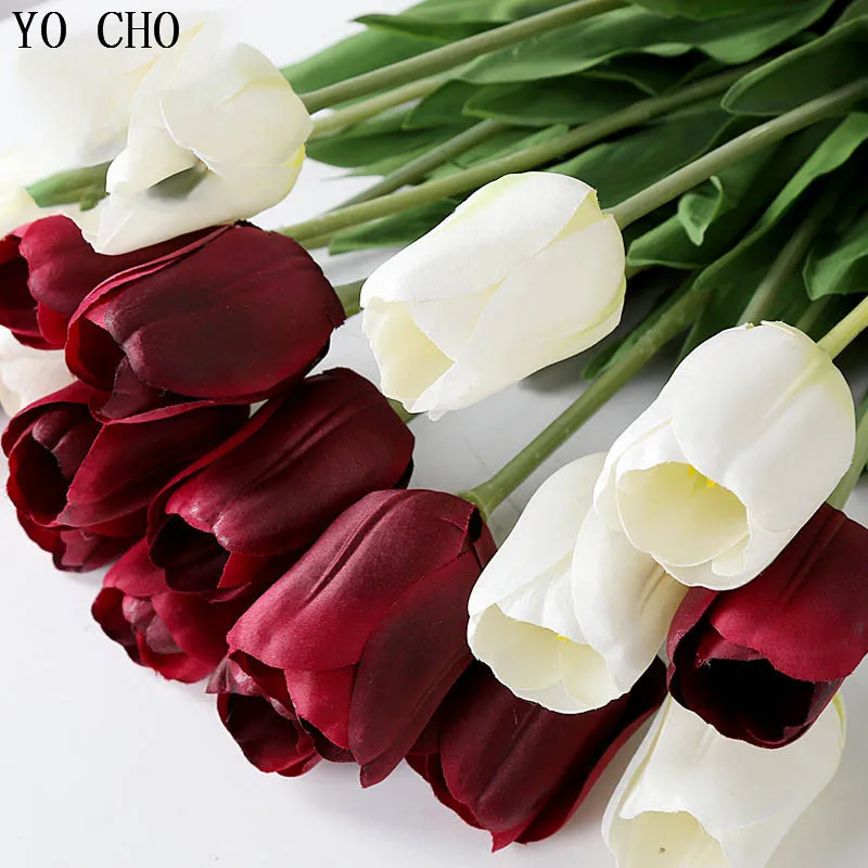 Прямая поставка 10 шт./Лот тканевые цветы тюльпанов искусственные шелковые для