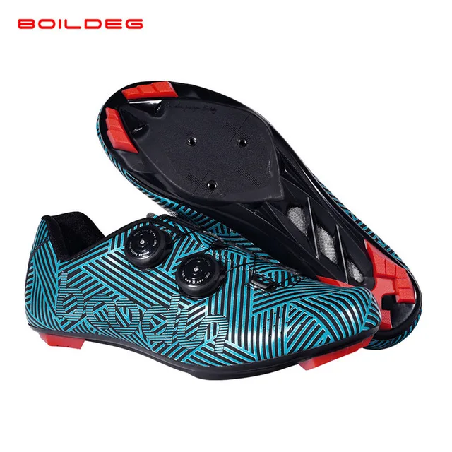 Road Shoes blue Обувь для велоспорта, для шоссейного велосипеда, Ультралегкая, противоскользящая, износостойкая, профессиональная, самофиксирующаяся обувь, для спорта на открытом воздухе, Мужская/Женская, велосипедная обувь - Цвет: Road Shoes blue