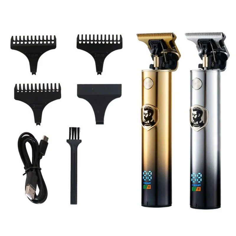 

Y98B Beard Trimmer Hair Clippers for Men Hair Grooming Set Haircut Kit for Home Use Gold/Silver R-Shaped Round Cutter Head