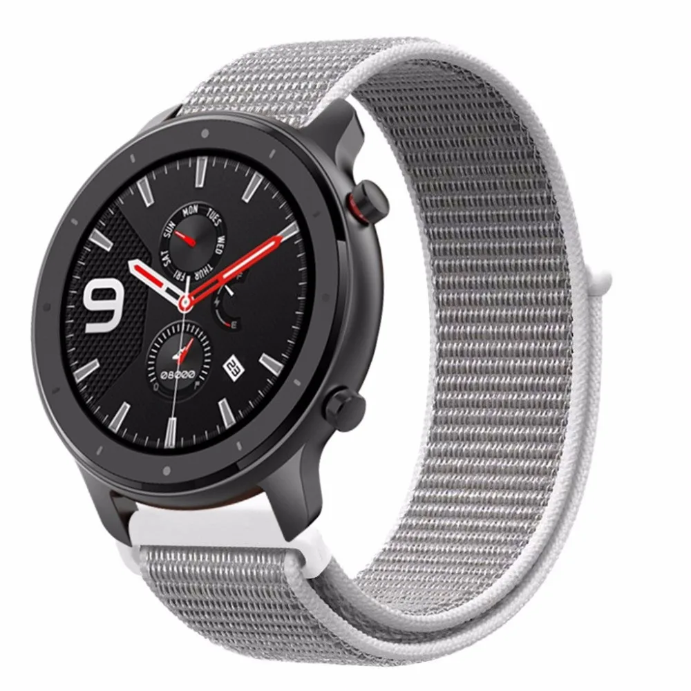 Спортивный нейлоновый ремешок для часов для Xiaomi Huami Amazfit Bip Lite Pace Stratos GTR 47 мм 42 мм Смарт-часы аксессуары браслет ремень для huawei Watch GT Active Honor Magic 20 мм 22 мм ремешок