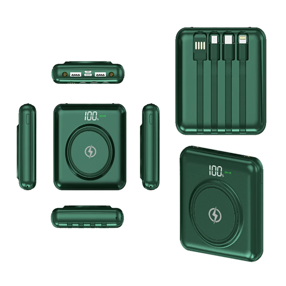 New 10000mAh Mini Fast Charging with Its Own Line Power Bank 10000 Ma Mini Wireless Mobile Power Supply