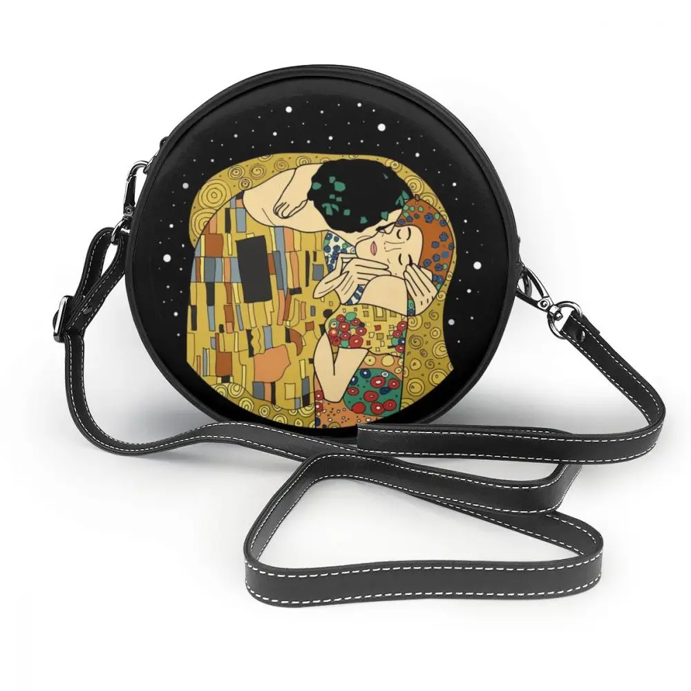 Klimt сумка на плечо Klimt кожаная сумка женская Маленькая женская сумка через плечо Подростковая многофункциональная круглая сумочка - Цвет: The Kiss