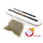 Вакуумный упаковщик пищевых продуктов, бытовая упаковочная машина, 10 пакетов в комплекте