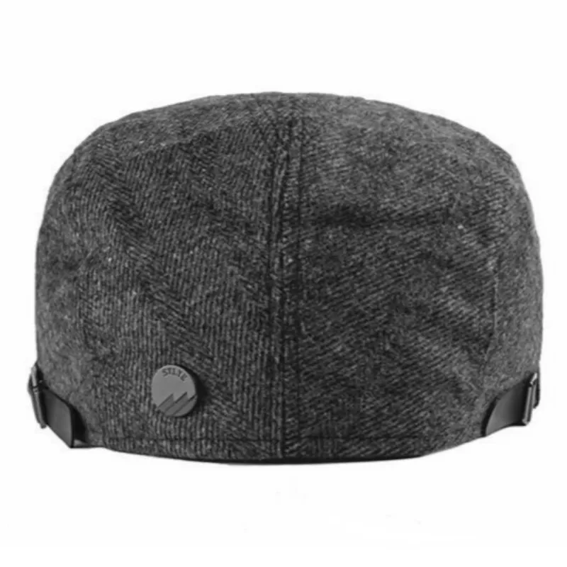 Весенне осенняя теплая плоская кепка для пожилых мужчин регулируемый винтажный