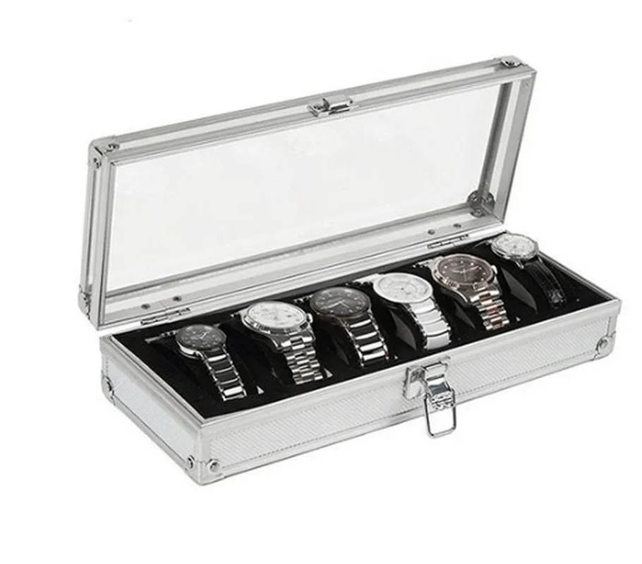 6/12 Сетка Слоты Коробка для часов удобный светильник Часы моталки Ювелирные