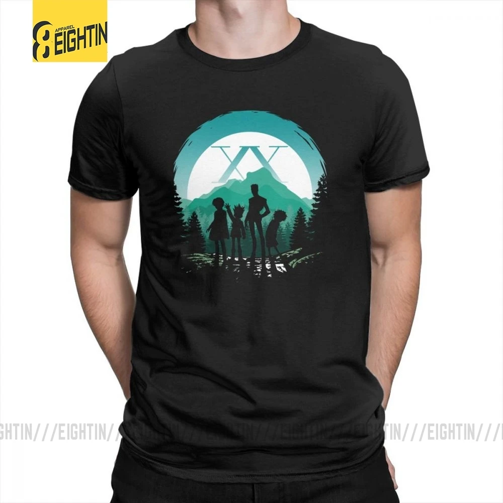 Hunter X Hunter T-Shirts Team Japanese Purified Cotton Novelty Tee Shirts Short-Sleeve T Shirt Male Simple Stylish Comic Plus - Цвет: Черный