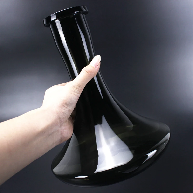 

Hookah Flask Hand Crafted Glass Metal Shisha Accessories Transparent Durable Modern Bulb Mouthpieces Strong Base