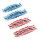 Термоусадочные паяльные втулки, изолированные водонепроницаемые стыковые соединители, припаянные клеммы для электрических проводов, красные, синие, 120 шт.
