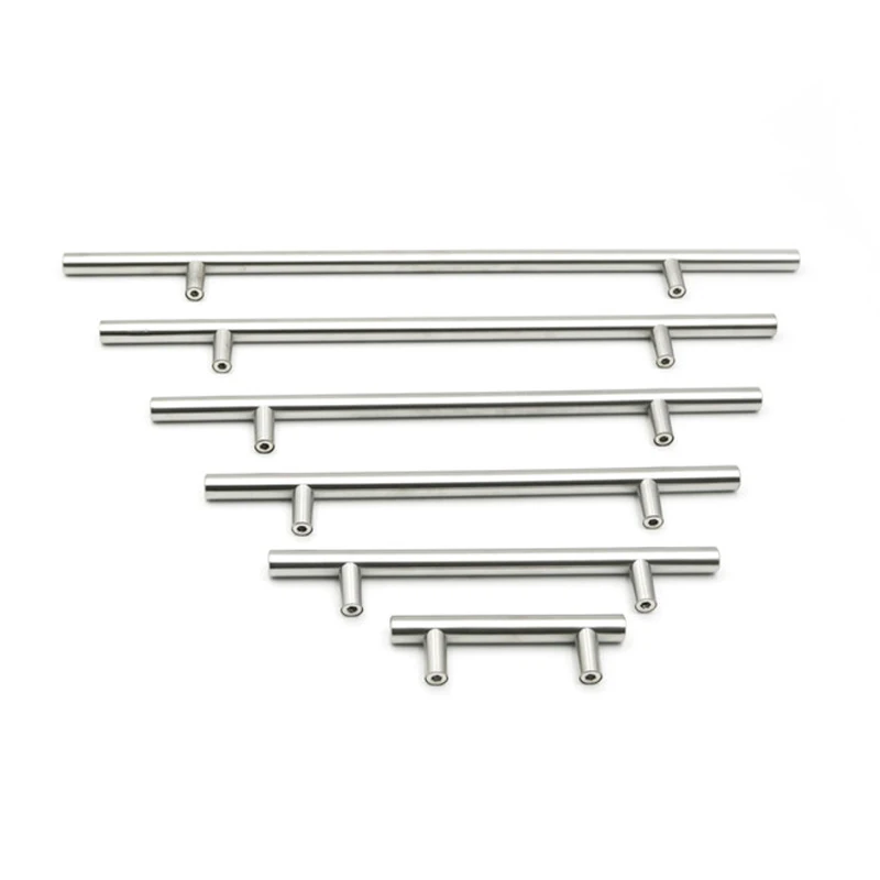 Серебряная кухонная дверь Т-бар с прямой ручкой ручки для шкафа диаметр 10 мм из