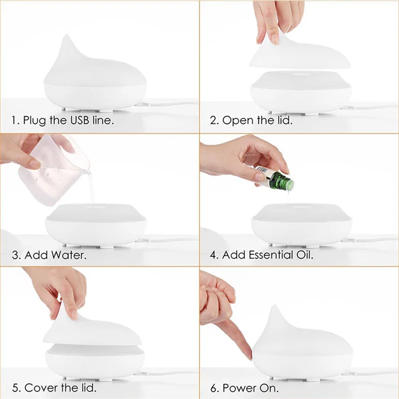 Мини usb зарядка ультразвуковой увлажнитель воздуха с теплыми огнями Настольный