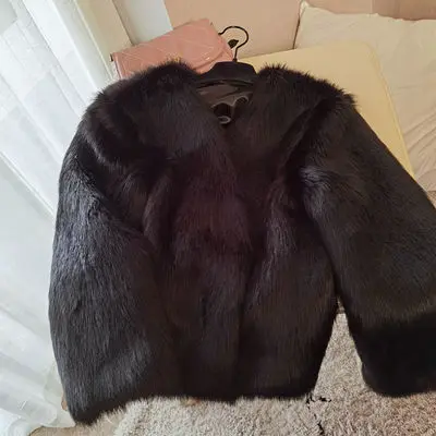MESHARE New Style High-end Fashion Women Faux Fur Coat S21