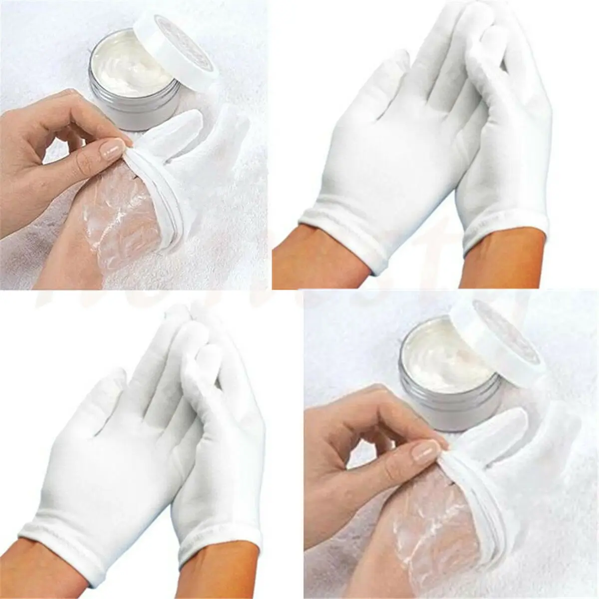 

White Moisturising Gloves Moisture Cream Care Hand Care Smooth Soft Skin Beauty