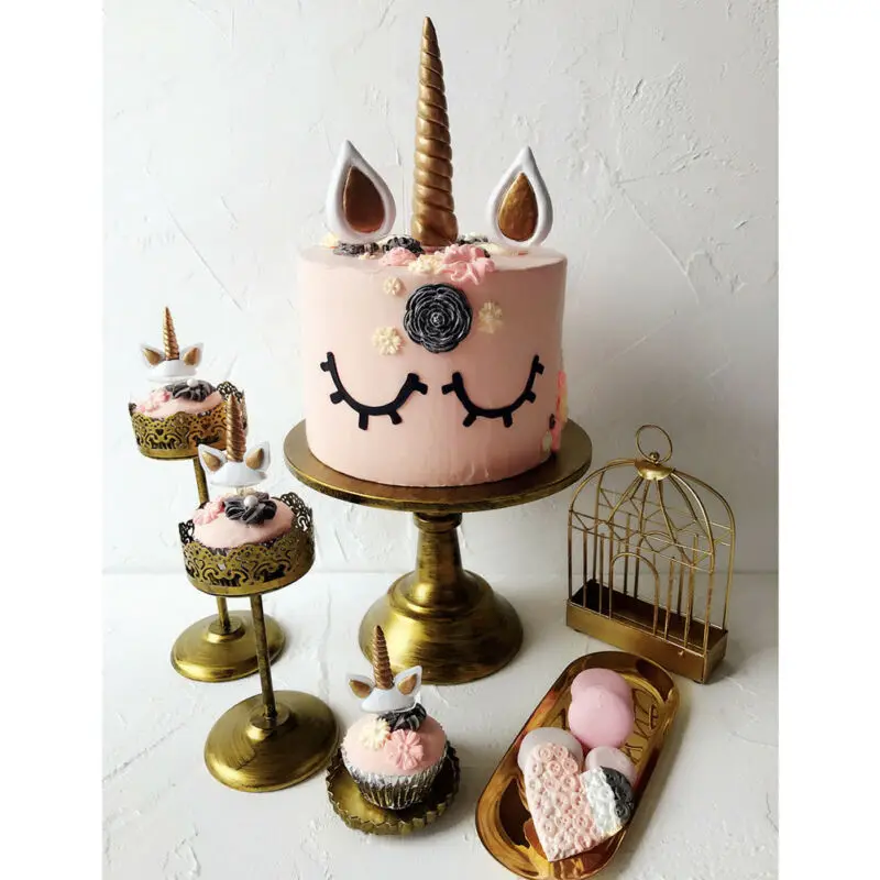 Единорог Рог День рождения кекс топперы Свадебные Детские вечерние украшения