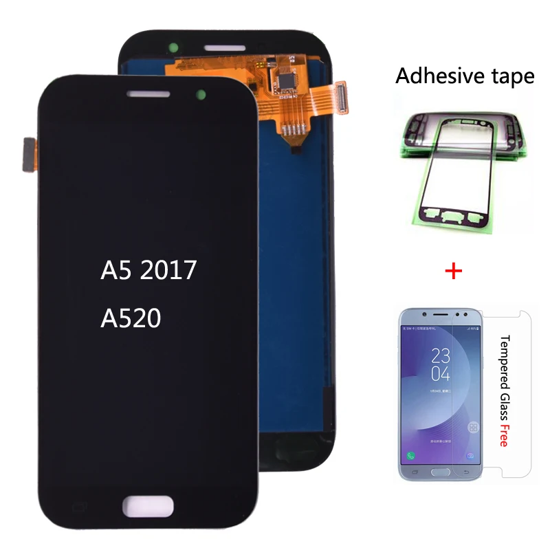 Для Samsung Galaxy A5 2017 A520 A520F A520K ЖК дисплей с кодирующий преобразователь сенсорного