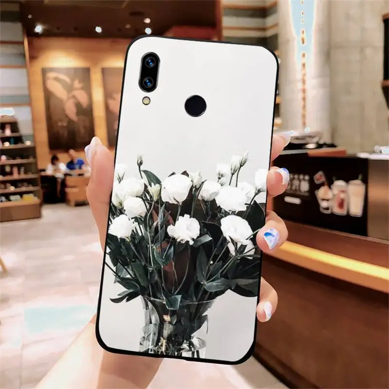 

Elegant Pink Purple Peony Flower On the Vase Phone Cases For Xiaomi Redmi note 7 8 9 t k30 max3 9 s 10 pro lite