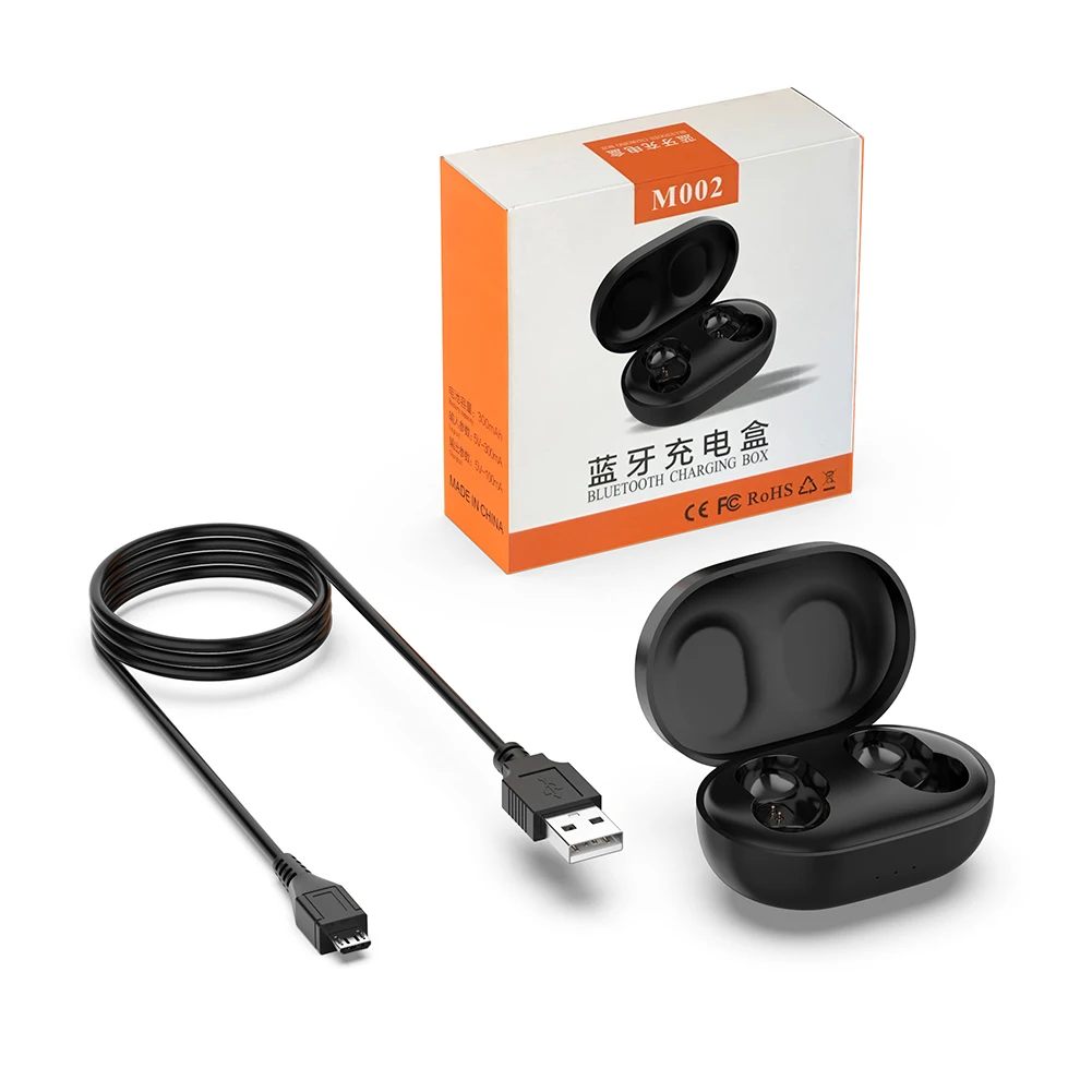 

300mAh Bluetooth Wireless Earphones Charging Case with USB Cable for Xiaomi Redmi AirDots Earbuds Charger Box Accessories