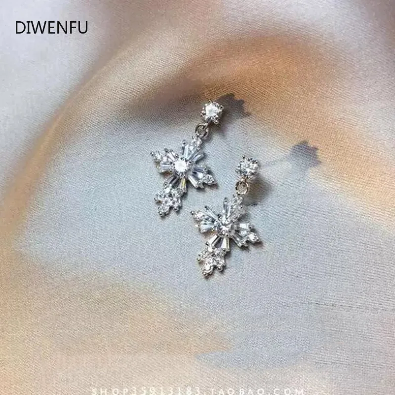 

925 Sterling Silver Diamonds Earring Women Fine Jewelry Cross Engagement 925 Silver Earrings Christmas Wedding Anniversary Gift