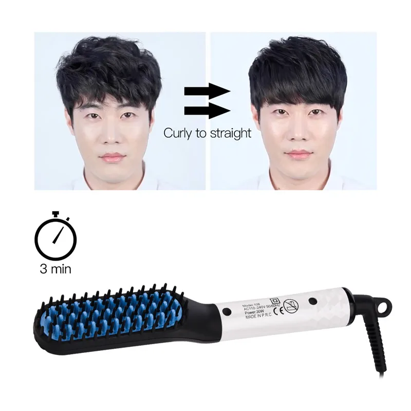 Многофункциональная Мужская Массажная расческа для волос быстрый выпрямитель