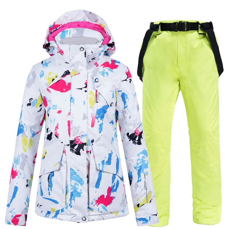 Зимняя женская лыжная куртка лыжные штаны женские спортивные теплые