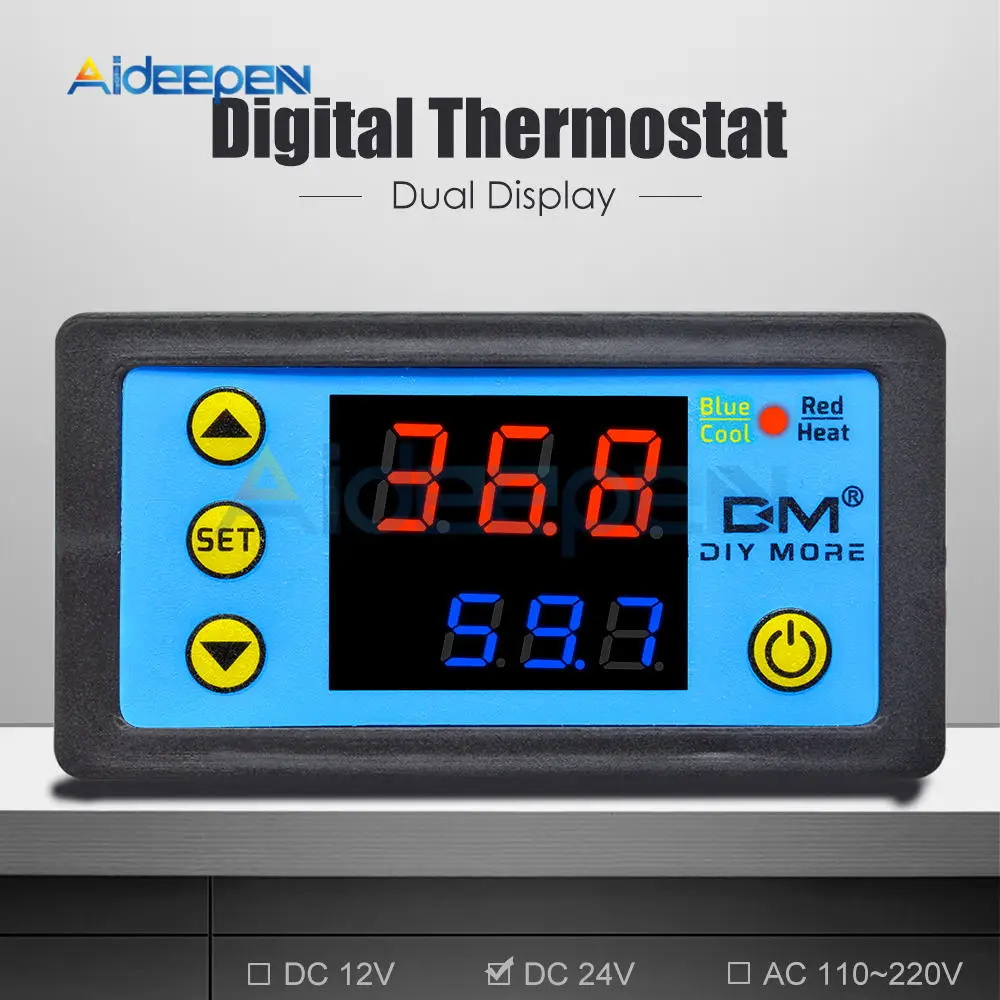 W3231 AC 110 V-220 V DC12V 24V Цифровой термостат регулятор температуры Измеритель Тестер Один/двойной дисплей Замена W3230