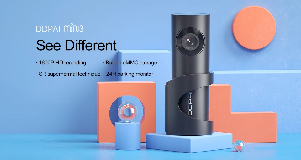 Глобальная версия Xiaomi Mijia DDPai Mini3 Dash Cam 32GB eMMC Встроенная память 1600P HD запись 24H монитор парковки