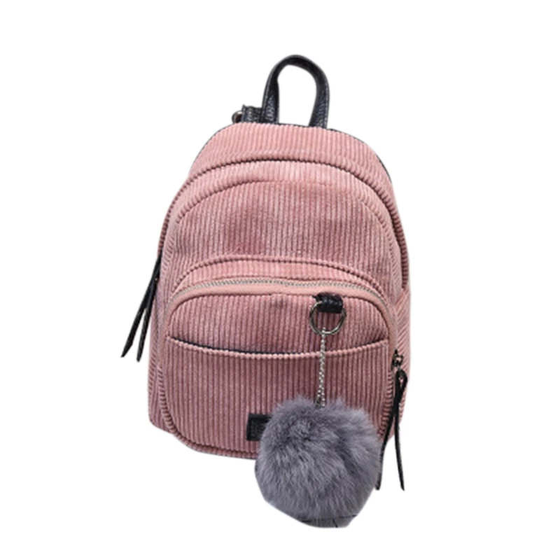 

Backpack Women Korean Canvas Fashion All-Match Cute Mini Bag Ladies Shoulder Bag Hair Ball