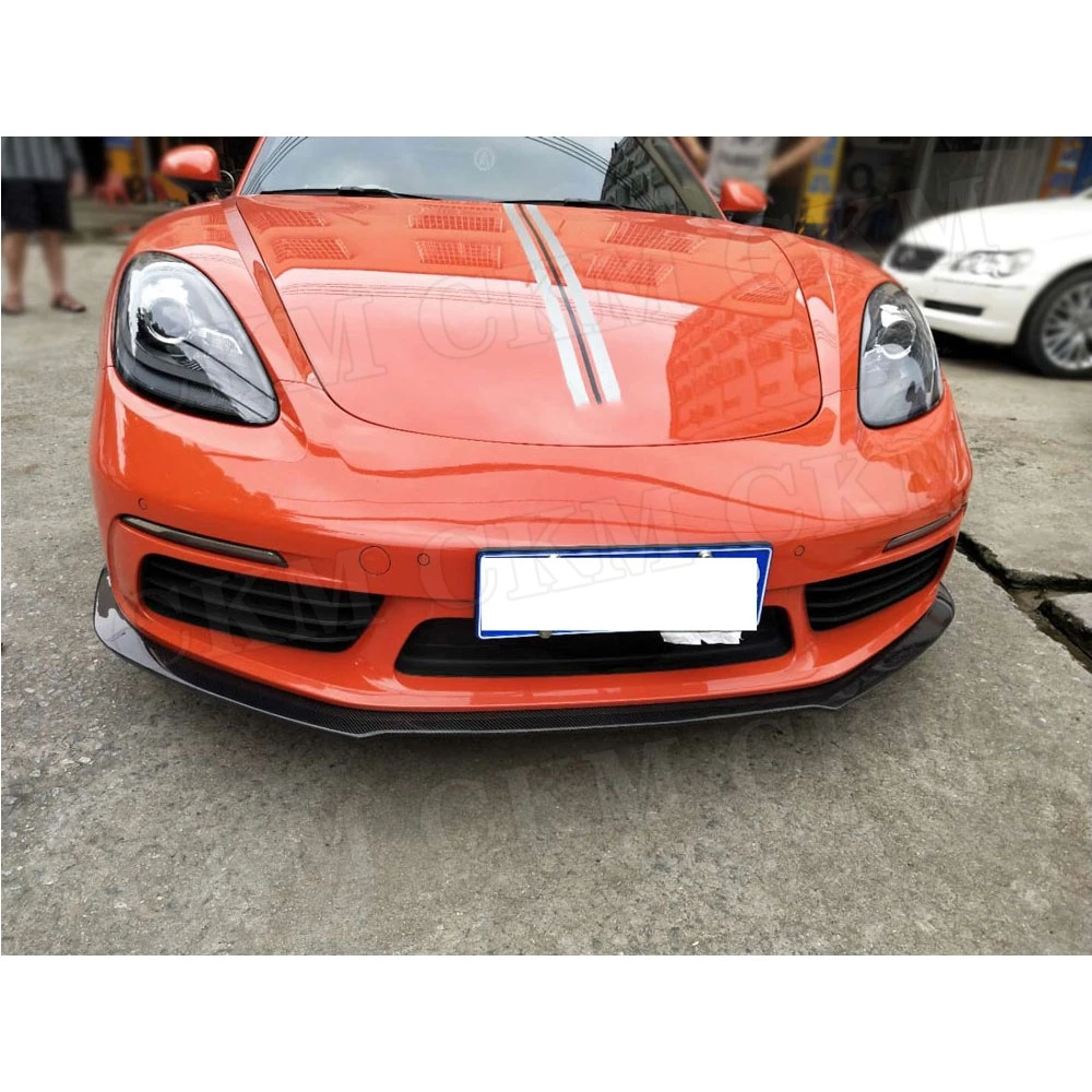 Передний бампер спойлер подходит для Porsche 718 Cayman Boxster Base S 2017 2018 углеродное волокно