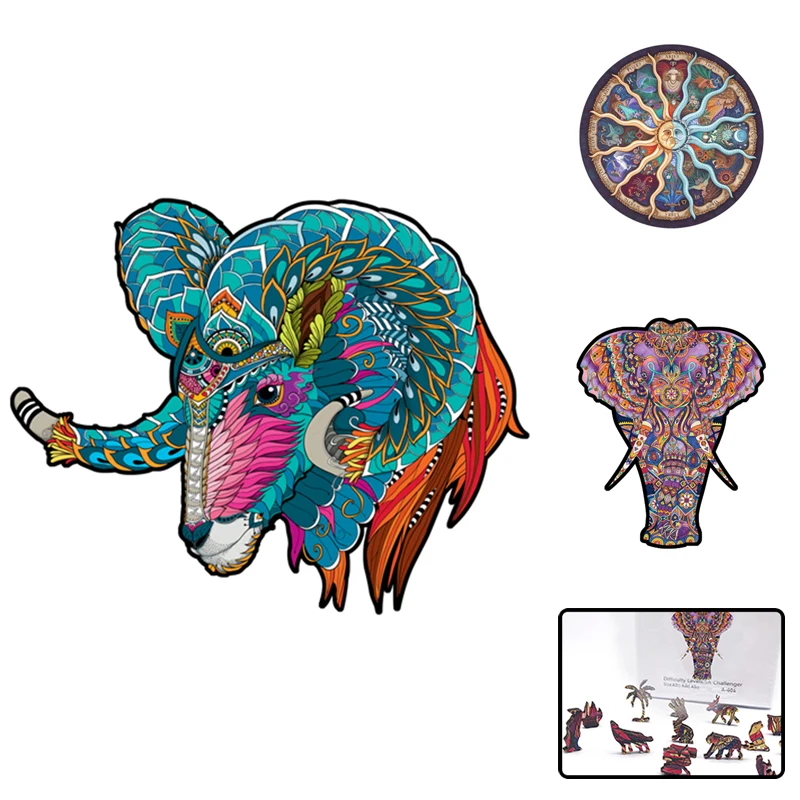 

Animal Puzzle Wood DIY Wooden Jigsaw Crafts Shaped For Adults Children Christmas Gift New