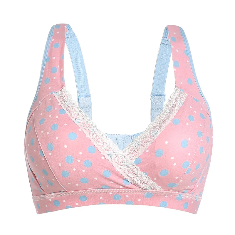Blue-Pink Мама колыбель ребенка Средства ухода за кожей для будущих мам Бюстгальтер для кормления Беременность Для женщин Нижнее Бельё для девочек Грудное Кормление для беременных Одежда Провода сна бюстгальтер - Цвет: Blue-Pink