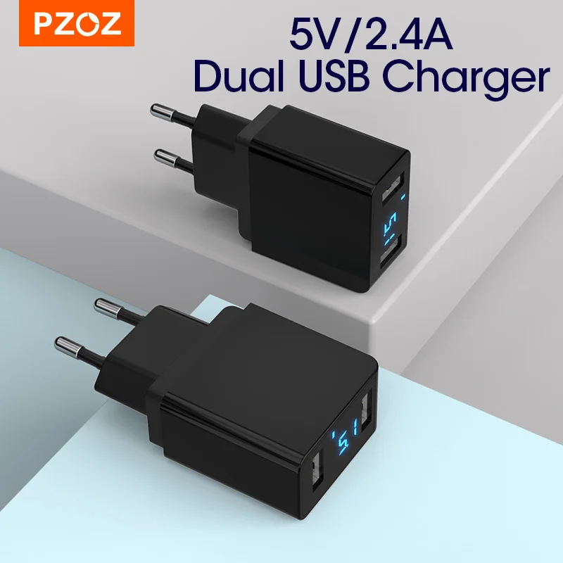 

PZOZ Usb зарядное устройство для путешествий штепсельная вилка европейского стандарта двойное настенное зарядное устройство 2.14A адаптер для б...
