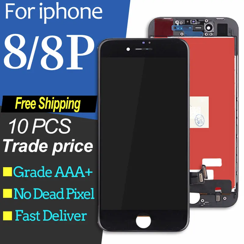 10 шт./лот ЖК дисплей для iPhone 8 Plus сенсорный дигитайзер в сборе Ремонт Замена экран P