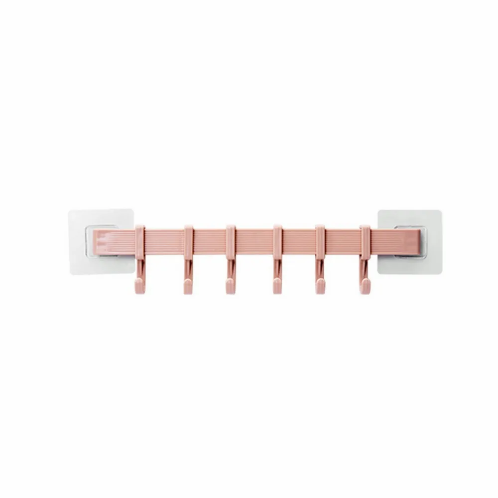 

Hooks Self Adhesive 6 Wall Hooks Rack Plastic Bathroom Door Hooks Rack Kitchen No Drill Kitchen Bathroom Organizer