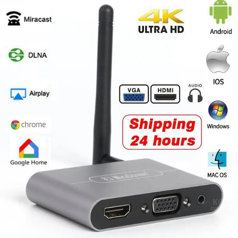 Mira экран X6W плюс беспроводной HDMI VGA HD ТВ Ключ адаптер Miracast Airplay DLNA зеркальный экран для IOS Android телефон для автомобиля тв