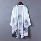 #5306 летняя пикантная прозрачная шифоновая блузка, женская Свободная блузка в японском стиле, винтажное кимоно с принтом, женский длинный кардиган в стиле Харадзюку