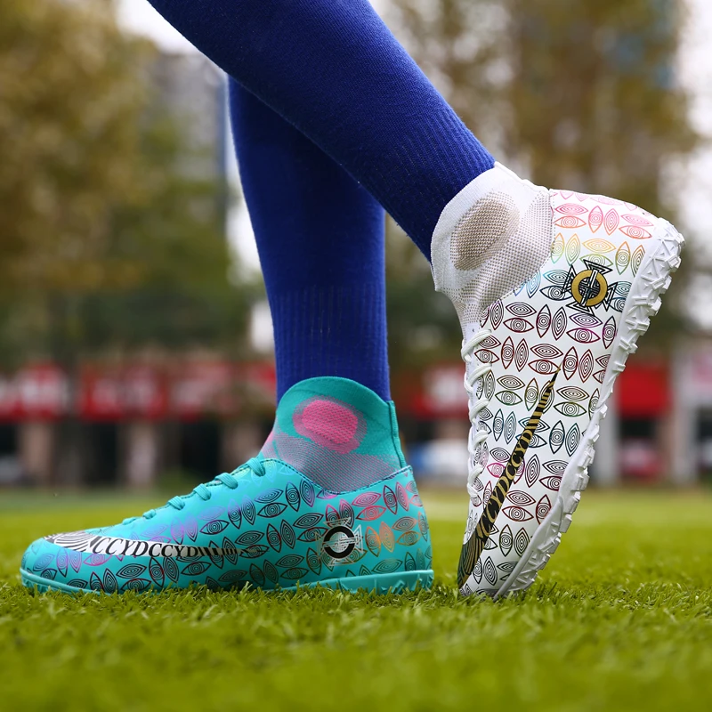 Открытый газон для мини-футбола Для мужчин длинный шип Футбол Сапоги футбольные