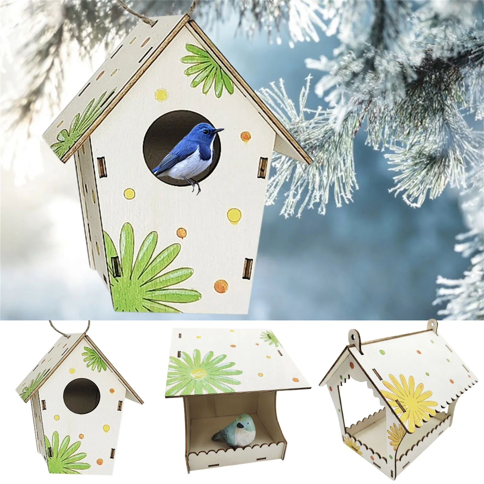 

DIY Bird House Making Kit Bird Shelter Hut Building Painting Set